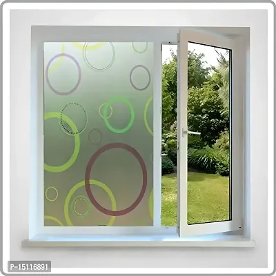 Jaamso Royals Round Circle Window Film Adhesive Frosted Film Privacy Window Sticker Self Static Cling Vinly Glass Film(200 cm *45 cm )