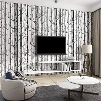 JAAMSO ROYALS White Color with Black Trees Wallpaper Self Adhesive, Peel and Stick Wallpaper for Wall d?cor and Home d?cor (18"" x 236"")-thumb1