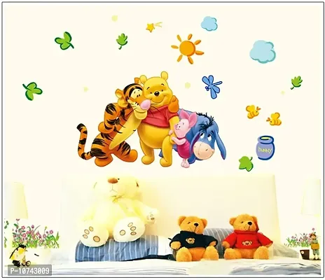 JAAMSO ROYALS Winnie Pooh Butterfly Wall Stickers for Kids Rooms Boys Rooms d?cor Wall Decals