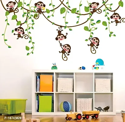 Jaamso Royals 'Monkey Wall Stickers for Kids Room' Wall Sticker (PVC Vinyl, 70 cm X 50 cm)