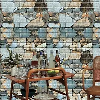 JAAMSO ROYALS 3D Stone Brick PE-Foam Wallpaper | Self Adhesive | Peel and Stick | Easy to Paste | Waterproof | 3D Wall Panel ( 70CM x 77CM , Stone Brick, QTY5)-thumb1