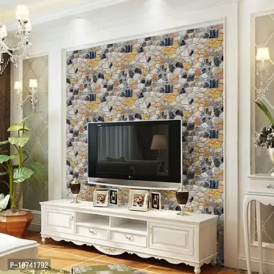 JAAMSO ROYALS Multicolour Stone Vinyl Living Room Bedroom Kitchen Decor Self Adhesive Wallpaper (45CM X 200 cm)-thumb4