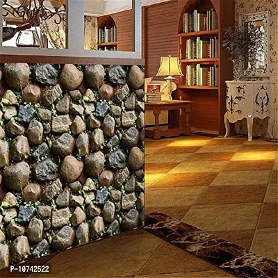 JAAMSO ROYALS Nature Stone with Leaves Wallpaper Self Adhesive, Peel and Stick Wallpaper for Wall d?cor and Home d?cor (300CM X 45CM)-thumb5