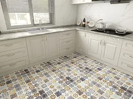 JAAMSO ROYALS Multicolour Mosiac Tiles Design Kitchen Self Adhesive Decorative Floor Sticker Wallpaper ( 100 CM X 60 CM )-thumb1