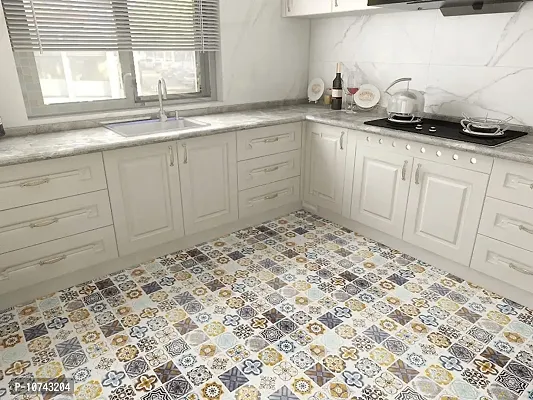 JAAMSO ROYALS Multicolour Mosiac Tiles Design Kitchen Self Adhesive Decorative Floor Sticker Wallpaper ( 100 CM X 60 CM )-thumb2