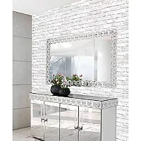 JAAMSO ROYALS Nature White Brick Self Adhesive, Peel and Stick Wallpaper for Wall d?cor and Home d?cor (18"" x 394"" = 50 sq.ft)-thumb2