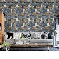 JAAMSO Royals Self-Adhesive Stone Wallpaper Brick Contact Paper Fireplace Kitchen Backsplash Peel-Stick Wall Stickers Door Sticker Counter Top Liners ( Size 200 cm *45 cm )-thumb4