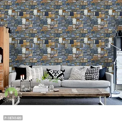 JAAMSO Royals Self-Adhesive Stone Wallpaper Brick Contact Paper Fireplace Kitchen Backsplash Peel-Stick Wall Stickers Door Sticker Counter Top Liners ( Size 200 cm *45 cm )-thumb5