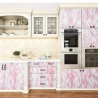 JAAMSO ROYALS Pink Marble Wallpaper, Self Adhesive and Waterproof Wallpaper for Home Decoration (200 cm x 60 cm)-thumb1