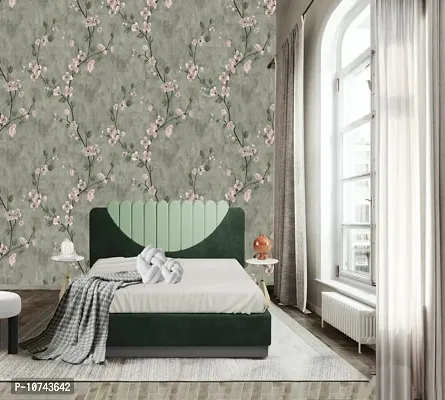 JAAMSO ROYALS Grey twig with Flower designVinyl Self Adhesive Wall d?cor Home D?cor Wallpaper (500CM X 45 cm )