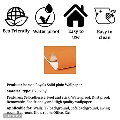 Jaamso Royals Orange Plain matt Wallpaper - Self Adhesive, Water Proof, Peel and Stick Sticker (60 CMx 200 cm, Orange)-thumb5