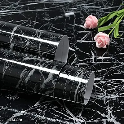 JAAMSO ROYALS Black Marble Wallpaper, Self Adhesive and Waterproof Wallpaper for Home Decoration (200 cm x 60 cm)