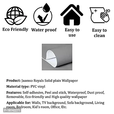 Jaamso Royals Gray Plain matt Wallpaper - Self Adhesive, Water Proof, Peel and Stick Sticker (60CM x 1000CM, Gray)-thumb5