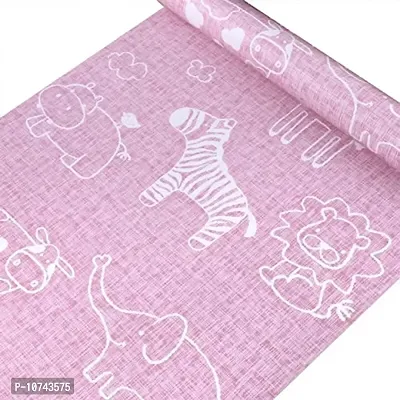 JAAMSO ROYALS Pink Color Children Room Cartoon 3D Self Adhesive Wallpaper (45CM X 1000 cm)