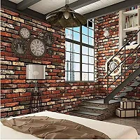 JAAMSO ROYALS Vintage Red and Maroon Brick Self Adhesive, Peel and Stick Wallpaper for Wall d?cor and Home d?cor (18"" x 394"" = 50 sq.ft)-thumb2