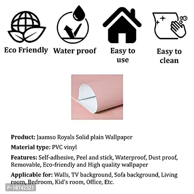 Jaamso Royals Light Pink Plain matt Wallpaper - Self Adhesive, Water Proof, Peel and Stick Sticker (60 CMx 100 cm, Light Pink)-thumb5