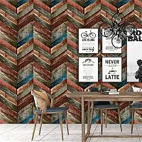 JAAMSO ROYALS Vintage Multicolor Wood Self Adhesive, Peel and Stick Wallpaper for Wall d?cor and Home d?cor (18"" x 236"" = 30 cm sq.ft)-thumb2