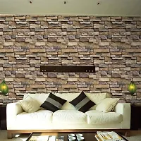 JAAMSO ROYALS Multicolor Brick Stone Vinyl Peel and Stick Self Adhesive Home Decor Wallpaper ( 200 cm X 45 cm )-thumb1