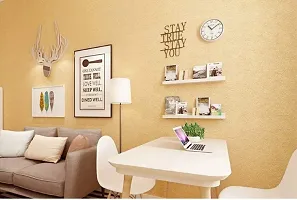 JAAMSO ROYALS Golden Embossed Design Peel and Stick Self Adhesive Home Decor Wallpaper ( 200 cm X 45 cm)-thumb1