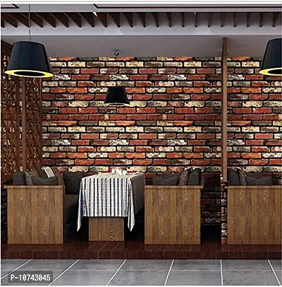 JAAMSO ROYALS Vintage Red and Maroon Brick Self Adhesive, Peel and Stick Wallpaper for Wall d?cor and Home d?cor (18"" x 394"" = 50 sq.ft)-thumb4