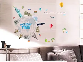 JAAMSO ROYALS Holiday Time Famous Buildings Background Vinyl Mural Decals Wall Sticker (60 CM X 90 CM)-thumb2