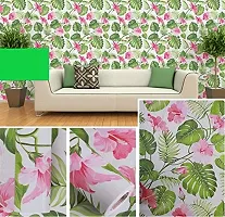 JAAMSO ROYALS Green Leave and Flower Peel and Stick Self Adhesive Wallpaper ,Wall Sticker (200 CM *45 CM)-thumb3
