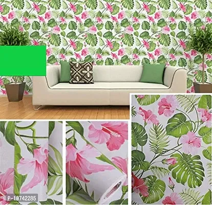 JAAMSO ROYALS Green Leave and Flower Peel and Stick Self Adhesive Wallpaper ,Wall Sticker (200 CM *45 CM)-thumb4