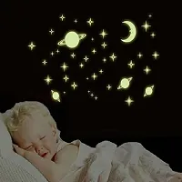 Indian Royals Outer Space Moon Start Planet Kids Night Wall Sticker for Wall Decor for Kids Room-thumb1