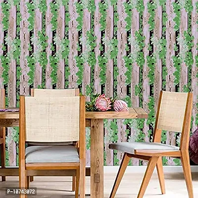 JAAMSO ROYALS Vintage Brown Wood and Green Leaves Self Adhesive, Peel and Stick Wallpaper for Wall d?cor and Home d?cor (18"" x 236"" = 30 sq.ft)-thumb3