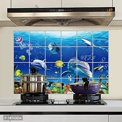 Vinyl Dolphin Wall Stickers for Kitchen - Multicolour (60 x 90 cm) by: Jaamso Royals-thumb2