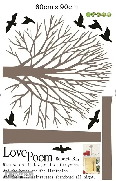 JAAMSO ROYALS Love Poem Brown Nature Tree Decorative Self Adhesive Wallsticker ( 60 CM X 90 CM )