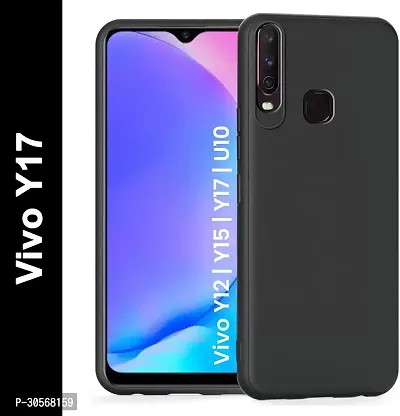 Coverblack Flexible Rubber Back Cover For Vivo 1902 , Vivo Y17Black-thumb0