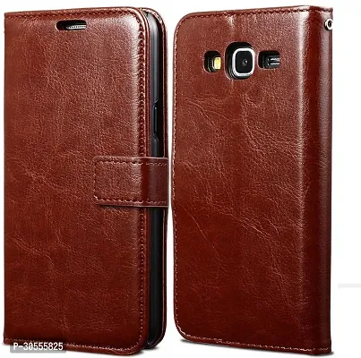 Coverblack Magnetic Case Artificial Leather Flip Cover For Samsung Galaxy Grand PrimeVintage Brown-thumb2