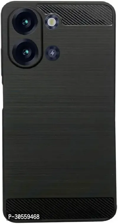 Coverblack Dual Protection Rubber Back Cover For Itel P40+Black-thumb2