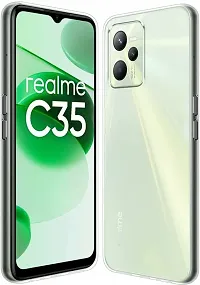 Coverblack Flexible Rubber Back Cover For Realme C35Transparent-thumb1