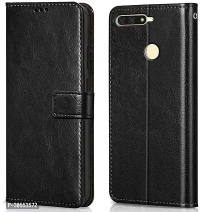 Coverblack Magnetic Case Artificial Leather,Rubber Flip Cover For Huawai Honor 7CVenom Black-thumb0