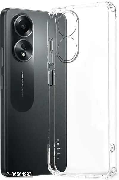 Coverblack Dual Protection Rubber Back Cover For Oppo A18Transparent-thumb2