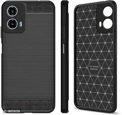 Coverblack Dual Protection Rubber Back Cover For Motorola G34 5GBlack-thumb0