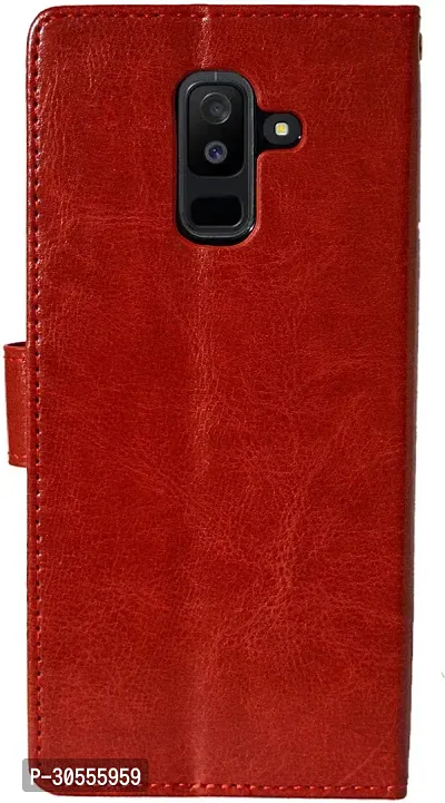 Coverblack Grip Case Artificial Leather,Rubber Flip Cover For SamsungS9 + Smg965FVintage Red-thumb2