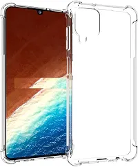 Coverblack Flexible Rubber Back Cover For Samsung Galaxy A12Transparent-thumb1