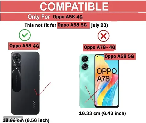 Coverblack Flexible Rubber Back Cover For Oppo A58 4GTransparent-thumb3