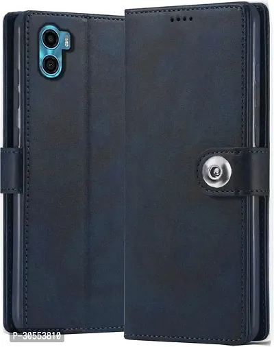 Coverblack Magnetic Case Artificial Leather,Rubber Flip Cover For Motorola E32Blue