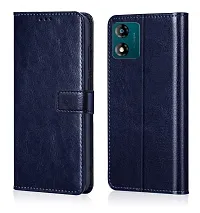 Coverblack Magnetic Case Artificial Leather,Rubber Flip Cover For Motorola _ E13Aegean Blue-thumb1