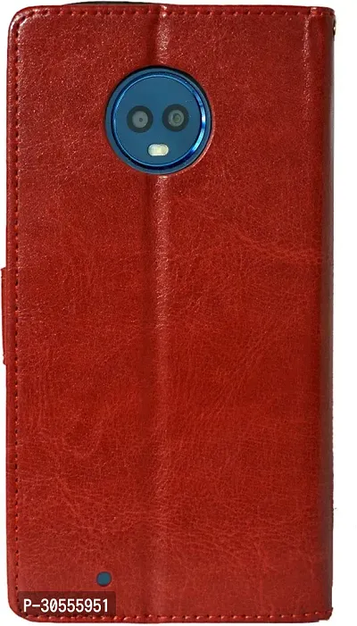 Coverblack Magnetic Case Artificial Leather,Rubber Flip Cover For Motorola Moto G6 PlusCrimson Red-thumb0