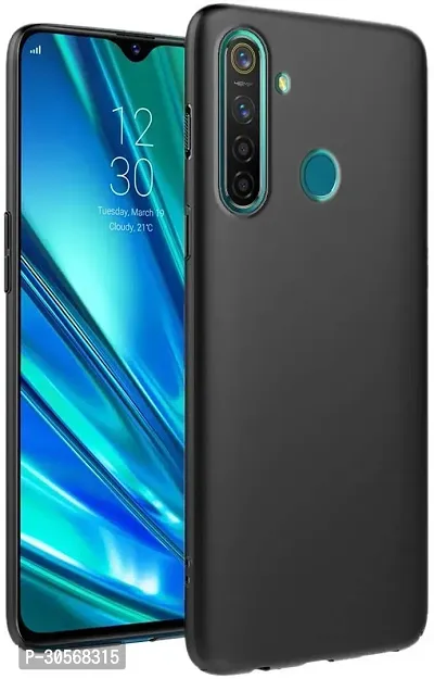 Coverblack Dual Protection Rubber Back Cover For Realme Rmx2030 , Realme 5IBlack-thumb2