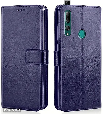 Coverblack Magnetic Case Artificial Leather,Rubber Flip Cover For Huawei Honor 9XNavy Blue