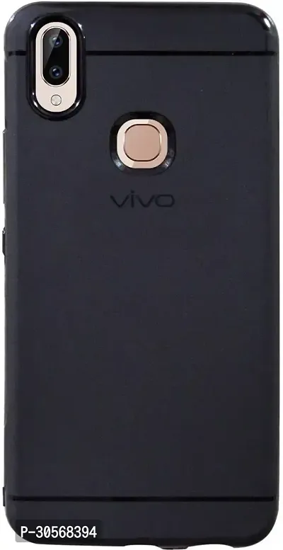 Coverblack Shock Proof Rubber Back Cover For Vivo V11Black-thumb0