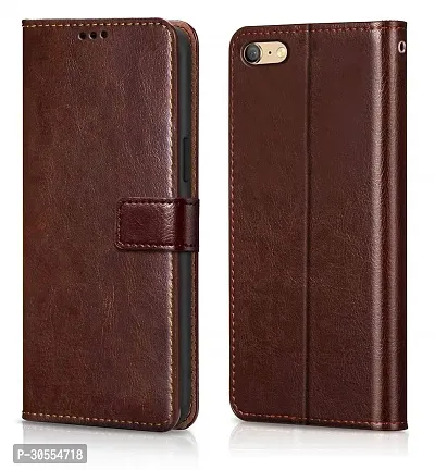 Coverblack Dual Protection Artificial Leather,Silicon Flip Cover For Oppo Cph1717 , A71 , A71KVintage Brown-thumb0