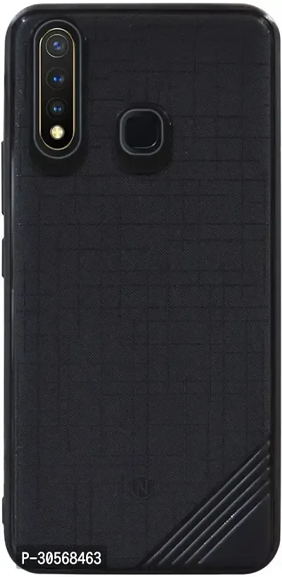 Coverblack Grip Case Rubber Back Cover For Vivo Y15Black-thumb0