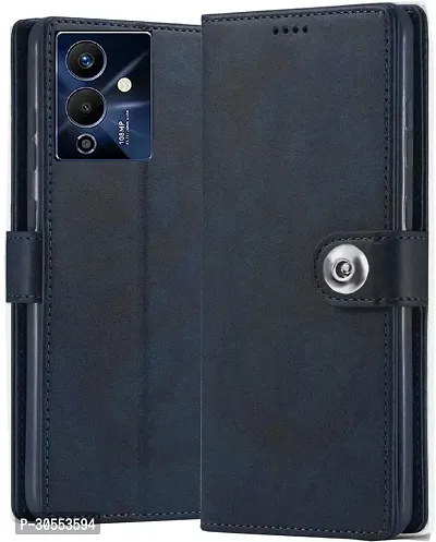 Coverblack Magnetic Case Artificial Leather,Rubber Flip Cover For Infinix Note 12 Pro 5GBlue